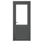 Crystal  1-Panel 1-Clear Light Right-Handed Anthracite Grey uPVC Back Door 2090mm x 920mm