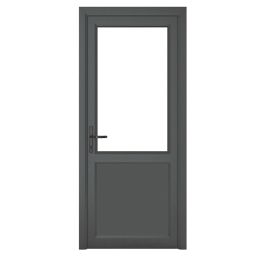 Crystal  1-Panel 1-Clear Light Right-Handed Anthracite Grey uPVC Back Door 2090mm x 920mm
