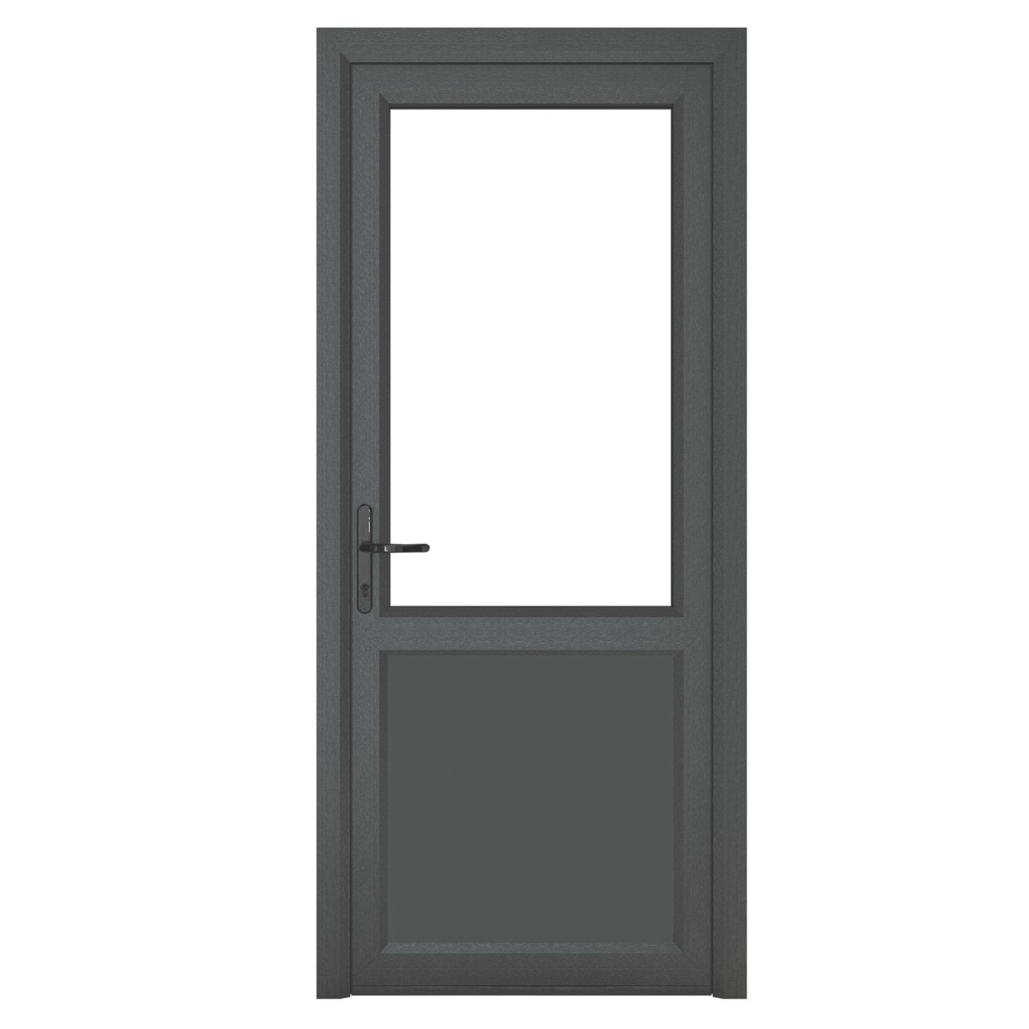 Crystal 1-Panel 1-Clear Light Right-Handed Anthracite Grey uPVC Back Door 2090mm x 920mm (988KF)