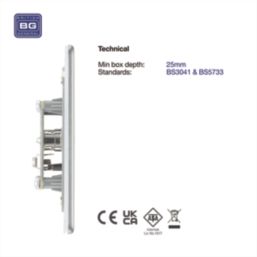 LAP  1-Gang Coaxial TV Socket Brushed Stainless Steel