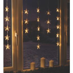 780mm x 1000mm Indoor & Outdoor LED Very Warm White Star Curtain Christmas Lights