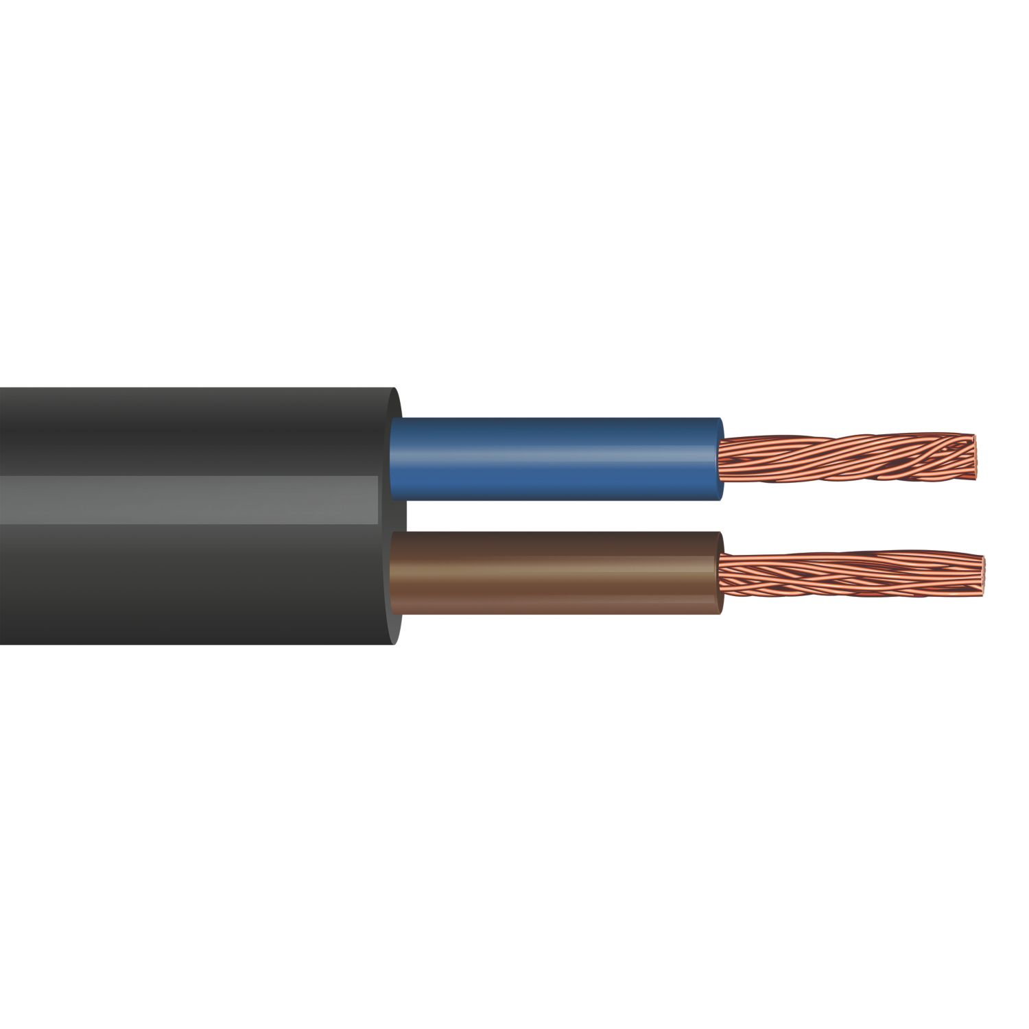 Time 3182Y Black 2-Core 1.5mm² Flexible Cable 50m Drum (988RF)