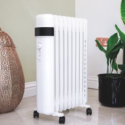 TCP  2000W Electric Freestanding 9-Fin Oil-Filled Radiator White