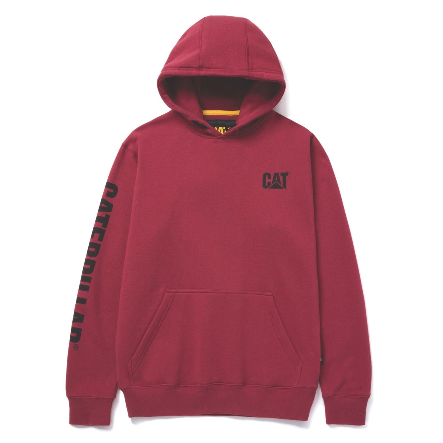 CAT Trademark Banner Hooded Sweatshirt Sweat Shirts Red Brick Small 36" Chest (988VU)