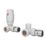 ETAL Danva 15mm x 1/2" Matt White Corner Modern Thermostatic Radiator Valve & Lockshield