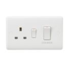 Knightsbridge Curved Edge 45A 2-Gang DP Cooker Switch & 13A DP Switched Socket White