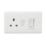 Knightsbridge Curved Edge 45A 2-Gang DP Cooker Switch & 13A DP Switched Socket White