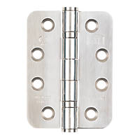 Smith & Locke Polished Stainless Steel Grade 13 Fire Rated Radius Hinge 102 x 76mm 2 Pack