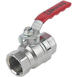 Pegler PB500 Compression Full Bore 1" Lever Ball Valve with Red Handle