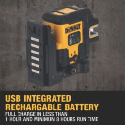 DEWALT DCLE14251GB-XJ Green Self-Levelling Multi-Line USB Cross Line + 5 Spot Laser