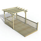Forest Ultima 16' x 8' (Nominal) Flat Pergola & Decking Kit with 4 x Balustrades (2 Posts) & Canopy
