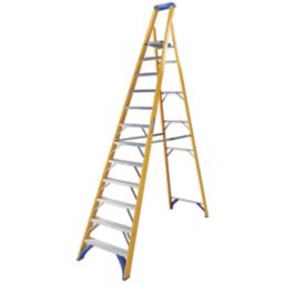 Werner Fibreglass 3.41m 12 Step Platform Step Ladder