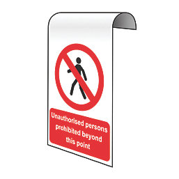 "Unauthorised Persons Prohibited Beyond This Point" Sign 500mm x 300mm