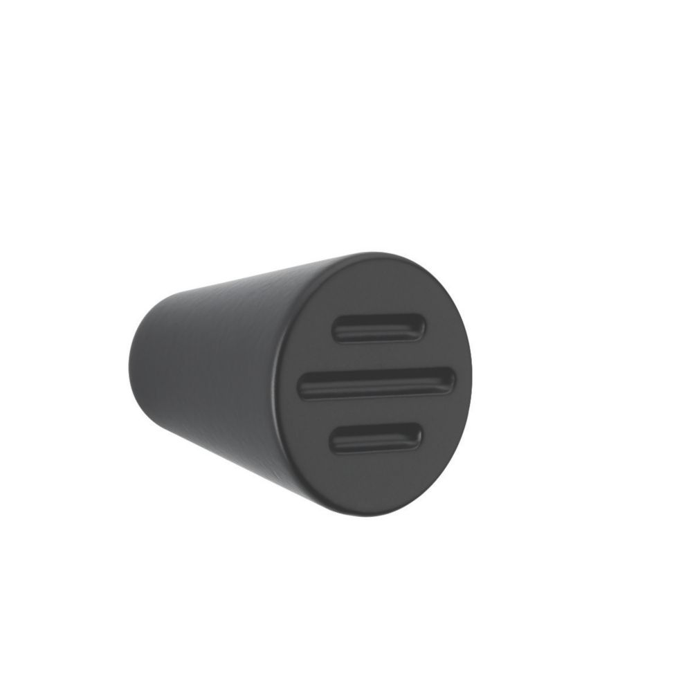 Urfic Grooved Knob Black 22mm Screwfix