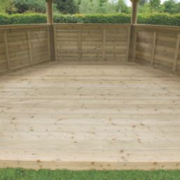 Forest HGG47MNECIN 15' 6" x 13' 6" (Nominal) Hexagonal Timber Gazebo with Base & Assembly