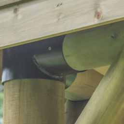 Forest HGG47MNECIN 15' 6" x 13' 6" (Nominal) Hexagonal Timber Gazebo with Base & Assembly