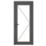 Crystal  Fully Glazed 1-Clear Light Right-Handed Anthracite Grey uPVC Back Door 2090mm x 920mm