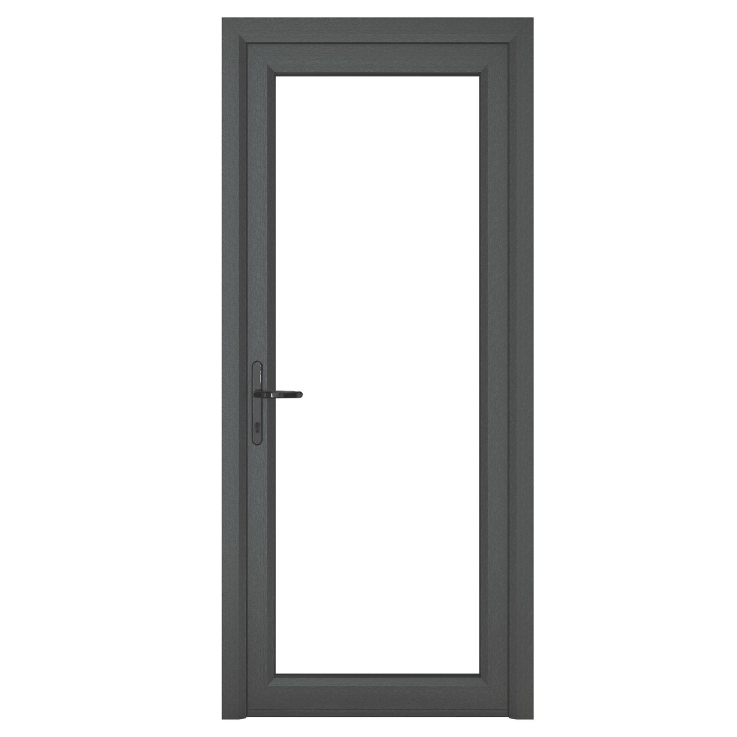 Crystal Fully Glazed 1-Clear Light Right-Handed Anthracite Grey uPVC Back Door 2090mm x 920mm (989JK)