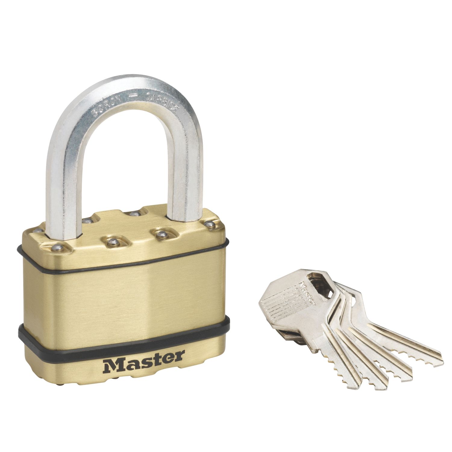 Master Lock Excell Laminated Steel Weatherproof Long Shackle Padlock 64mm (989KH)