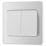 British General Evolve 20A 16AX 2-Gang 2-Way Wide Rocker Light Switch  Brushed Steel with White Inserts