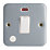 Contactum CLA3799 20A 1-Gang DP Metal Clad Control Switch & Flex Outlet with Neon with White Inserts