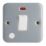 Contactum  20A 1-Gang DP Metal Clad Control Switch & Flex Outlet with Neon with White Inserts