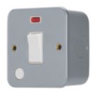 Contactum  20A 1-Gang DP Metal Clad Control Switch & Flex Outlet with Neon with White Inserts