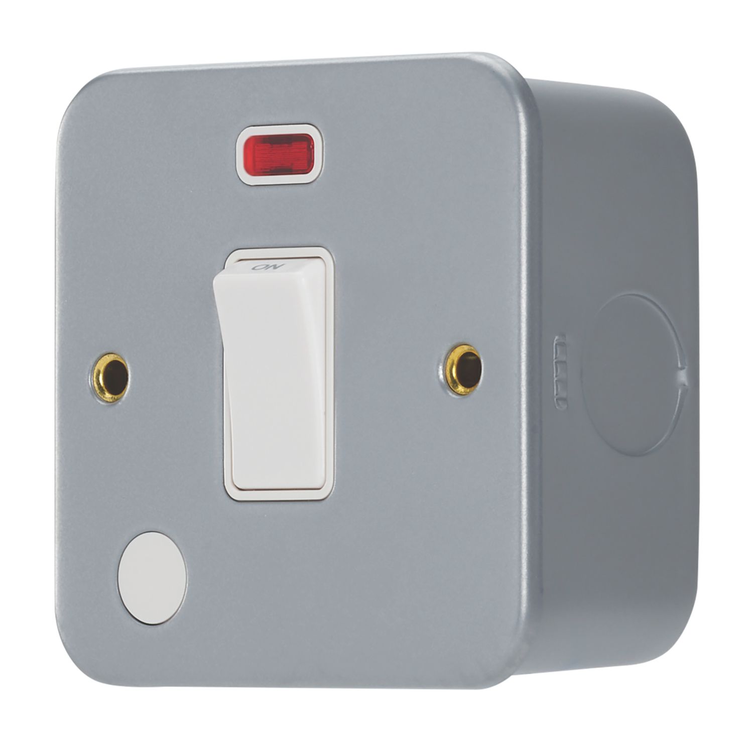 Contactum 20A 1-Gang DP Metal Clad Control Switch & Flex Outlet with Neon with White Inserts (989RP)