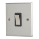 Contactum iConic 20A 1-Gang DP Control Switch Brushed Steel  with Black Inserts