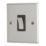 Contactum iConic 20A 1-Gang DP Control Switch Brushed Steel  with Black Inserts