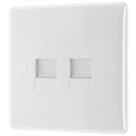 British General 800 Series 2-Gang Slave Telephone Socket White
