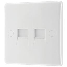 British General 800 Series 2-Gang Slave Telephone Socket White