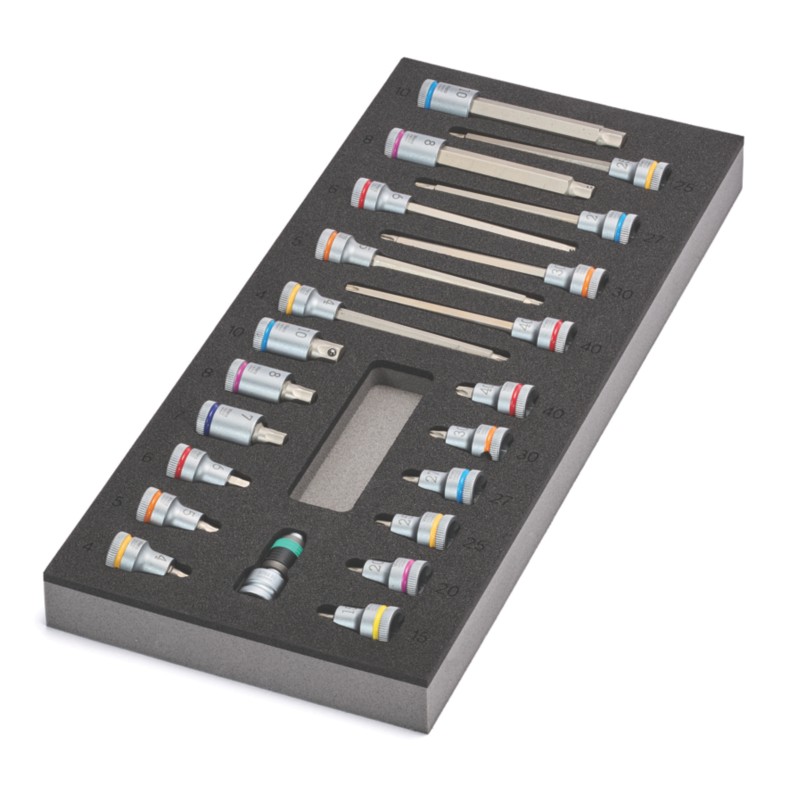Wera 9723 Zyklop B Foam Insert 3/8" Drive Bit Socket Set 22 Pcs
