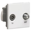 Knightsbridge Diplex Modular Coaxial TV / FM & Satellite Socket White