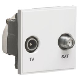 Knightsbridge Diplex Modular Coaxial TV / FM & Satellite Socket White