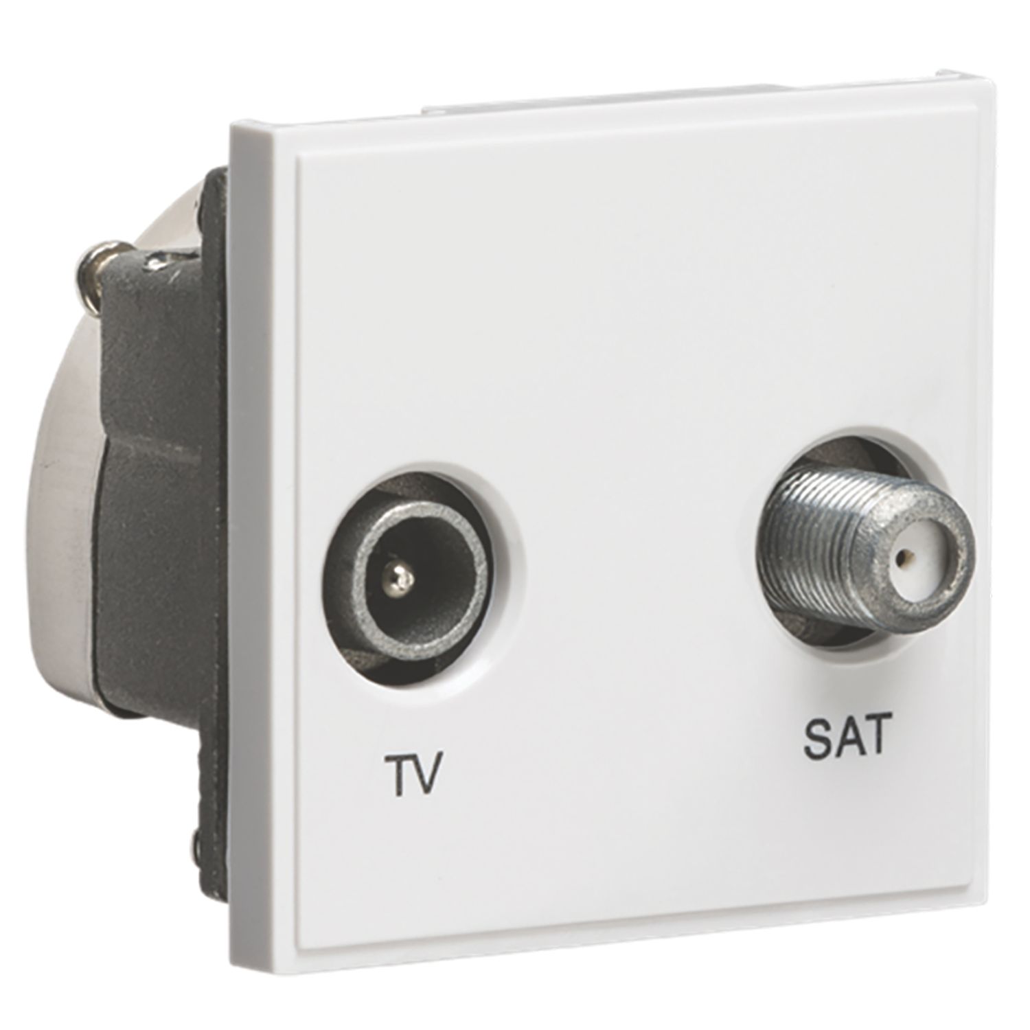 Knightsbridge Diplex Modular Coaxial TV / FM & Satellite Socket White (989YA)