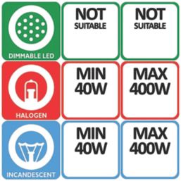 Varilight V-Dim 2-Way  Grid Dimmer Switch White with Colour-Matched Inserts