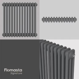 Flomasta 600mm x 605mm 2580BTU Anthracite Horizontal 3 Column Radiator