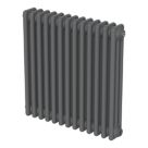 Flomasta 600mm x 605mm 2580BTU Anthracite Horizontal 3 Column Radiator