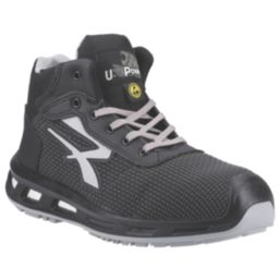 U-Power Stego Redlion Size 12  Black Water-Resistant  Safety Trainer Boots