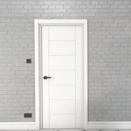 Green & Taylor  Satin Painted White Wooden Horizontal Pattern Internal Fully-Finished Door 1981mm x 762mm