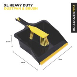Bulldozer Pro XL Dustpan & Brush Black & Yellow 2 Piece Set