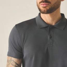 Regatta Pro Wicking Pique Polo Shirt Solid Grey X Large 47" Chest