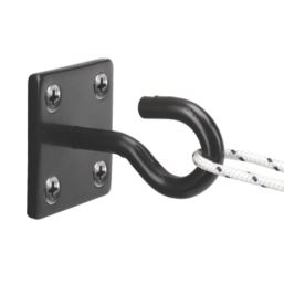 Essentials Steel Hook on Plates 50mm x 50mm 2 Pack