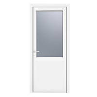 Crystal  2-Panel 1-Frosted Light RH White uPVC Back Door 2090 x 920mm