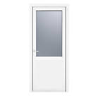 Crystal  2-Panel 1-Frosted Light RH White uPVC Back Door 2090 x 920mm