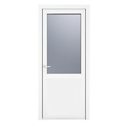 Crystal  1-Panel 1-Obscure Light RH White uPVC Back Door 2090mm x 920mm
