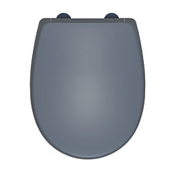 Bemis Click & Clean Classic Soft-Close with Quick-Release Toilet Seat Thermoset Plastic Grey