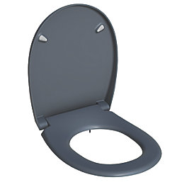 Bemis Click & Clean Classic Soft-Close with Quick-Release Toilet Seat Thermoset Plastic Grey