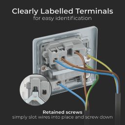 British General  13A Switched Metal Clad Fused Spur & Flex Outlet   with White Inserts